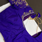 Butterfly Pattern Blue Silk Maggam Aari Pearl Work Blouse - 