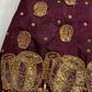 Dholki Pattern Purple Silk Maggam Aari  Work Blouse - 