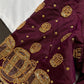 Dholki Pattern Purple Silk Maggam Aari  Work Blouse - 