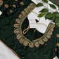 Dholki Pattern Green Silk Maggam Aari  Work Blouse - 