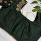 Dholki Pattern Green Silk Maggam Aari  Work Blouse - 