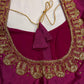 Dholki Pattern Magenta Silk Maggam Aari Work Blouse - 