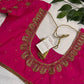 Dholki Pattern Pink Silk Maggam Aari Work Blouse - 
