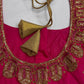 Dholki Pattern Pink Silk Maggam Aari Work Blouse - 