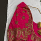 Dholki Pattern Pink Silk Maggam Aari Work Blouse - 