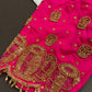 Dholki Pattern Pink Silk Maggam Aari Work Blouse - 
