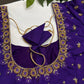 Purple Silk Maggam Aari Work Blouse - 