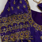 Purple Silk Maggam Aari Work Blouse - 