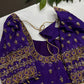 Purple Silk Maggam Aari Work Blouse - 