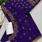 Purple Silk Maggam Aari Work Blouse - 