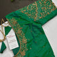 Green Kardana Silk Maggam Aari Blouse - 