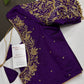 Purple Kardana Silk Maggam Aari Blouse - 