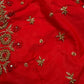 Red Silk Maggam Aari Work Blouse - 