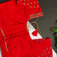 Red Silk Maggam Aari Work Blouse - 