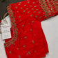 Red Silk Maggam Aari Work Blouse - 