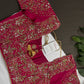 Pink Silk Maggam Aari Work Blouse - 
