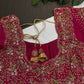 Pink Silk Maggam Aari Work Blouse - 