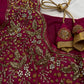 Pink Silk Maggam Aari Work Blouse - 