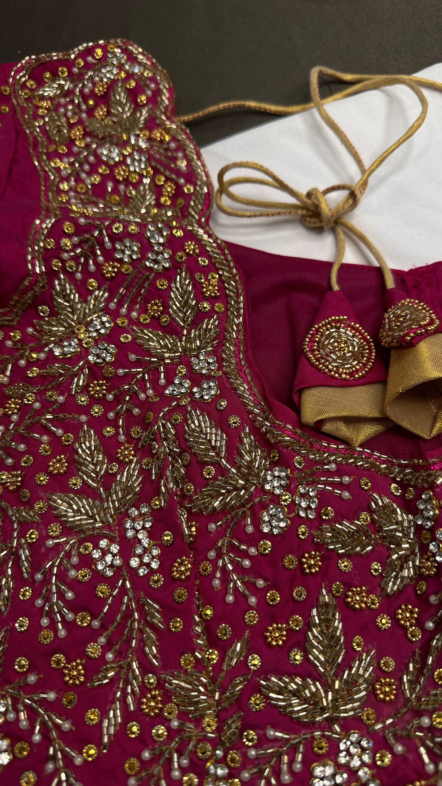 Pink Silk Maggam Aari Work Blouse - 