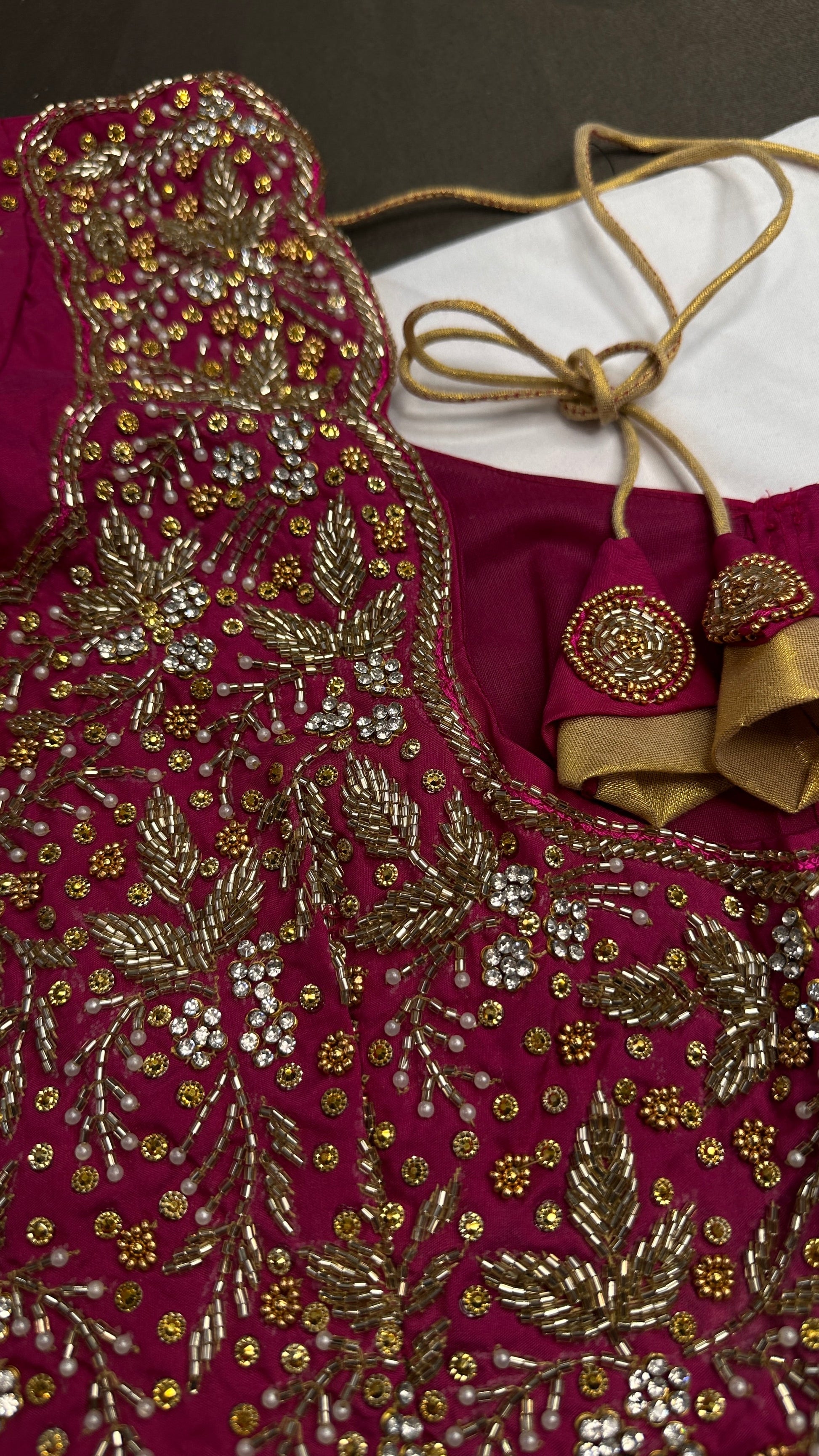 Pink Silk Maggam Aari Work Blouse - 
