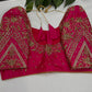 Pink Silk Maggam Aari Work Blouse - 