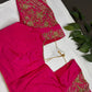 Pink Silk Maggam Aari Work Blouse - 
