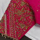 Pink Silk Maggam Aari Work Blouse - 