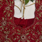Red Silk Maggam Aari Work Blouse - 