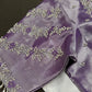 Lavender Purple Chinon Silk Maggam Aari Work Blouse - 
