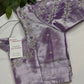 Lavender Purple Chinon Silk Maggam Aari Work Blouse - 