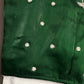 Crepe Green Silver Pearl Work Blouse - 