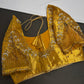Gold Net Tissue Silk Maggam Aari Blouse - 