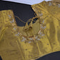 Gold Net Tissue Silk Maggam Aari Blouse - 