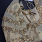 Gold  Silk Maggam Aari Pearl Work Blouse - 