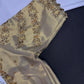Gold  Silk Maggam Aari Pearl Work Blouse - 