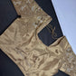 Gold  Silk Maggam Aari Pearl Work Blouse - 