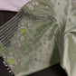 Pastel Green  Tissue Silk Maggam Aari Net Blouse - 