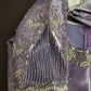 Pastel Purple Lavender Tissue Silk Maggam Aari Net Blouse - 
