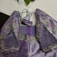 Pastel Purple Lavender Tissue Silk Maggam Aari Net Blouse - 