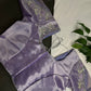Pastel Purple Lavender Tissue Silk Maggam Aari Net Blouse - 