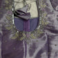 Pastel Purple Lavender Tissue Silk Maggam Aari Net Blouse - 