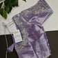 Pastel Purple Lavender Tissue Silk Maggam Aari Net Blouse - 