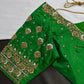Green Silk Maggam Aari Work Blouse - 