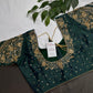 Teal Green Silk Maggam Aari Blouse - 