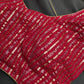 Sleevless Sequins Work Pink Blouse - 