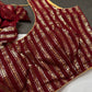 Sleevless Sequins Work Maroon Red Blouse - 