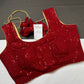 Sleevless Sequins Work Red Blouse - 