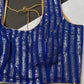 Sleevless Sequins Work Blue Blouse - 