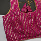 Sleevless Sequins Work Pink Blouse - 