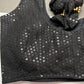 Sleevless Sequins Work Black Blouse - 